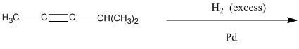H (excess) H3C—C=C—CH(CH3)2 Pd