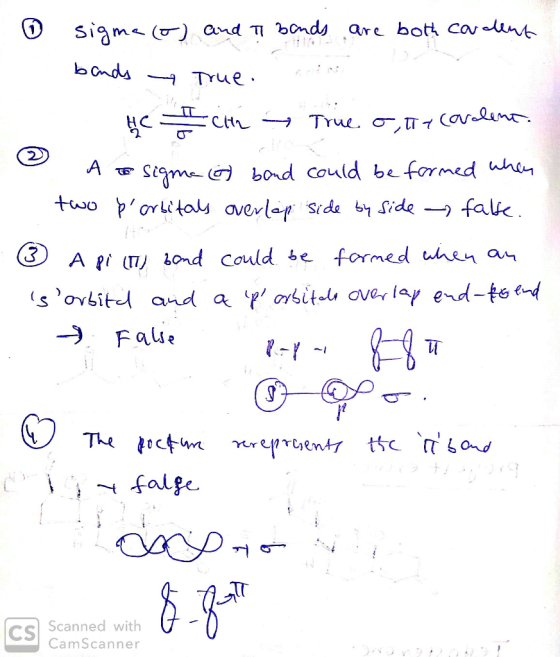 are bott Cav Aint and T bonds Sigms ( b Cnds TYue True. T(aVleno tgme bord could be formed whn two poritoal averlap Side b Si