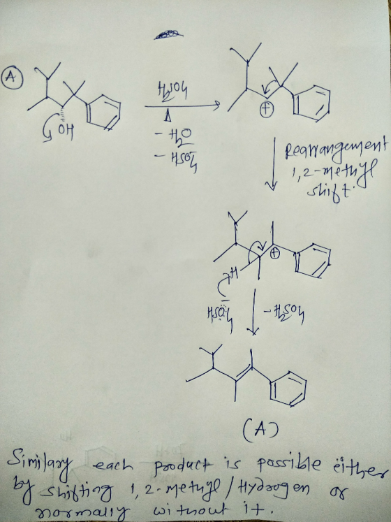 ACON ☆ ✓ ✓ Hyou Got - the - Hoon Reanangement 1,2-methyl slift. N (A) Similasy each product is possible by shifting 1,2-methy
