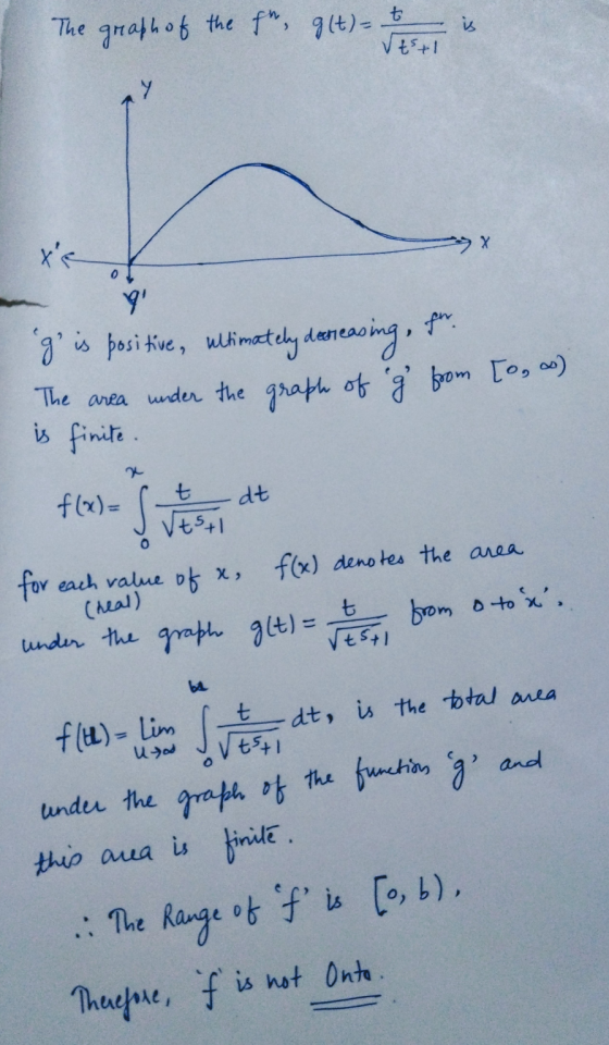 is The graph of the fr glt)- t Vesti у X o for g is positive, ultimately decreasing, The area under the graph of go from