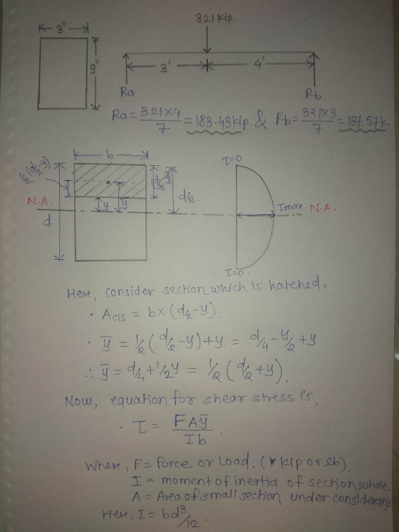 321 kip K 3 -3- *4 Ra Rb Ra=32184 $2X4 = 183.43 kip. & Pb= 82723=184.57K. by T=0 166463-4) de. N.A. d. Imax.N.A. T=0. diu H