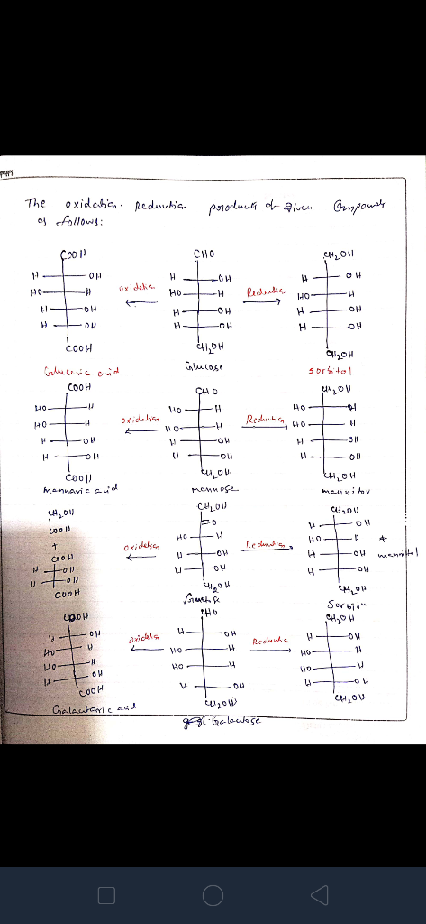 The of oxidation. follows: Redundian products of given Omponels - H ledatic Coo! CHO HOH OH HO- Oxidade Now HON How COOH Cell