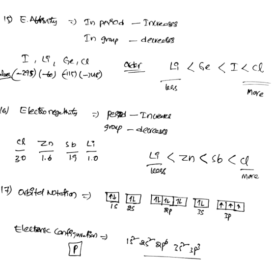 D) E. Altruity 3) In perrod – Increases In group - derveeles 1. I, Li, Ge, ce melues C-295) (to) (115) (-jue) ander L <Ge <I<