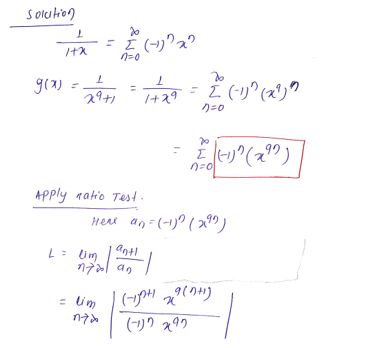 solution 고. 20 Ita [(-))?2? n=0 I - Z (-1) (&?? -- E FU?(299) n=0 Apply nahro Test Here an = (-1?1399) i- anti lim n7ool an