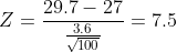 29.7- 27 =7.5 100