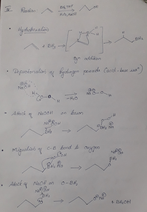 Rea chòn : Bth, THF H.Or, Naotl ychakonalion BH2 gn addition • Deprotonalioi a hydogen peozide Cacrel - base sa hydiogen peo