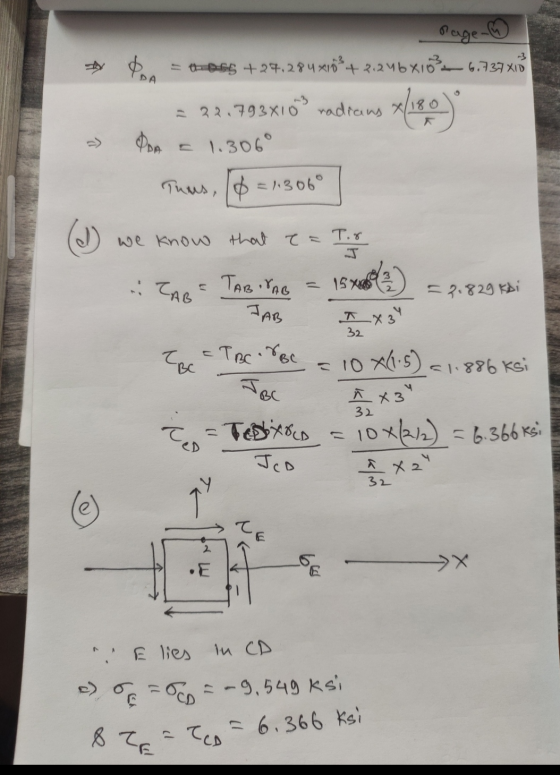 page- = +265 +24,284x10°+ 3.246X1636.739 X = 22.792X10° radrens ligos Don = 1.306° Thors, ($=13060 (1) we know that ea Tip TA