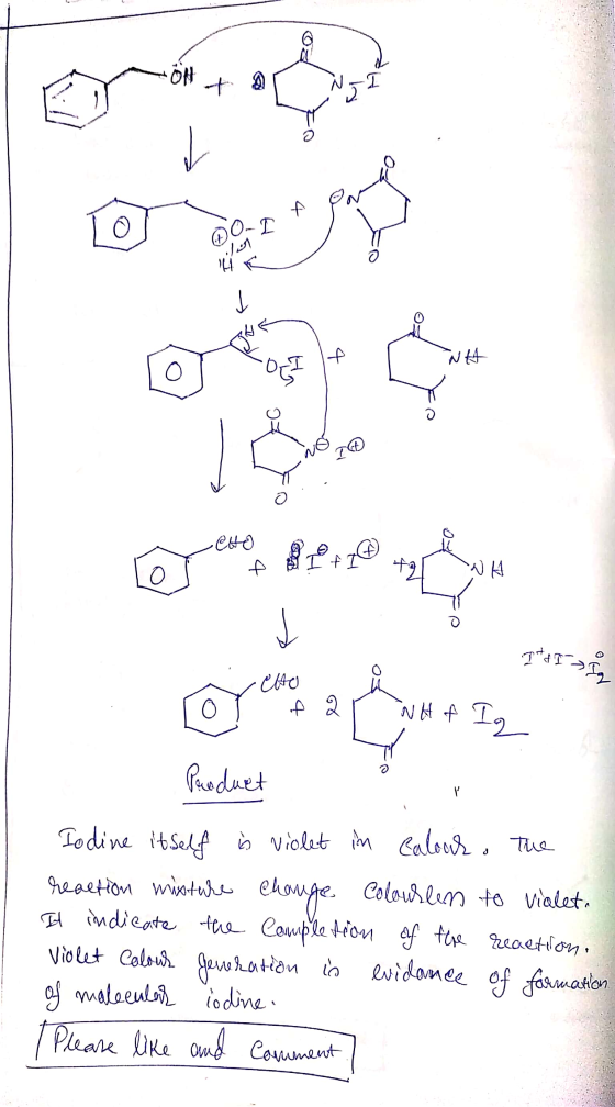 A DOM e NAA cho I f I to Creo - WH A ENHAIL 1. Panduet Iodine itself is violet in Calook. The reaction mixture change Colourl