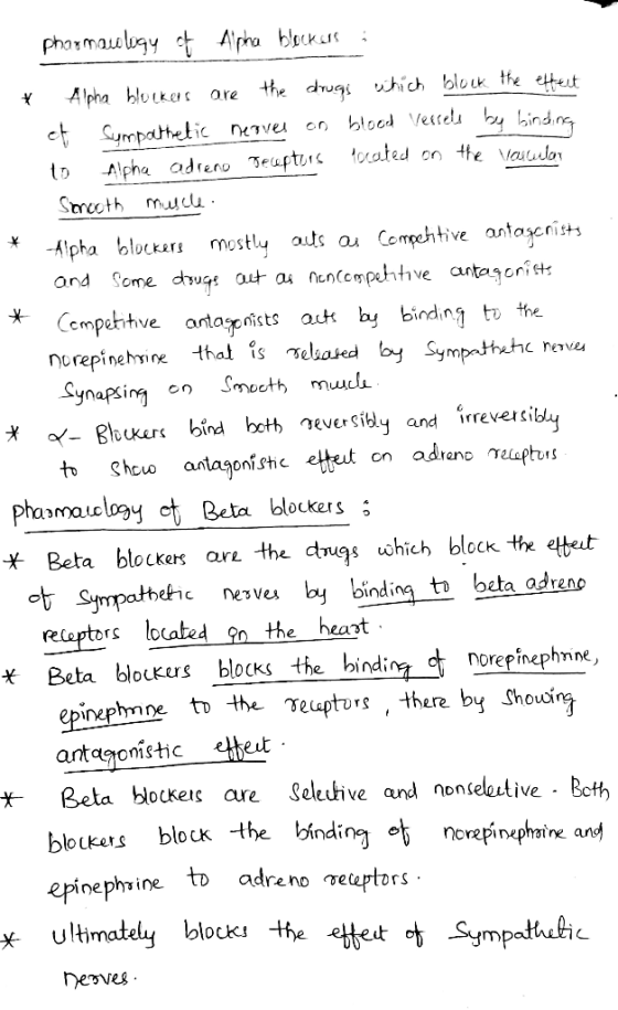pharmou lugy of Alpha blockus * Alpha blockers are the drugs which block the effect 1. et Sympathetic nerves on blood vessels