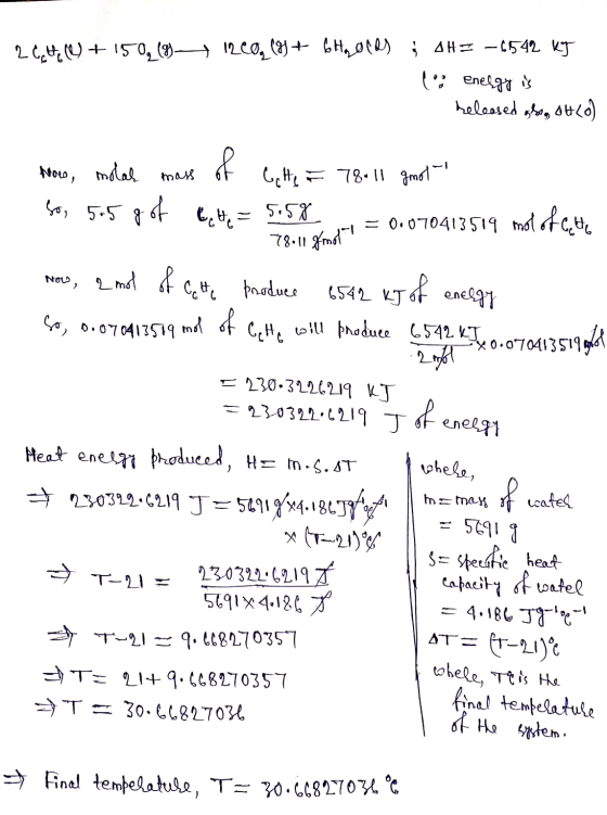 2 C4 +150,(9~7 1260, (8 + 6Hq oras AHE –6542 kg (: energy is heleased alog oto) Now, molah mass of Gette F 78 11 gmot- so, 5+