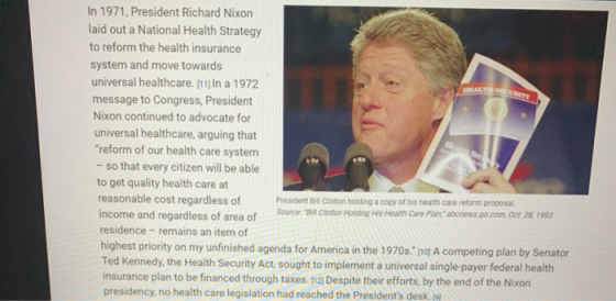 In 1971, President Richard Nixon laid out a National Health Strategy to reform the health insurance system and move towards u