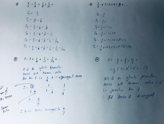 @ +1+2+4+8+. Sz= 1+1+2 SA = 2 + 1 + 2 + 4 S = 2 + 1+2 +4 +8+16 S +1+2+4+8416432 H is an infinite Geometric ronies with common