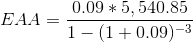 ΕΑΑ 0.09 * 5, 540.85 1- (1 + 0.09)-3