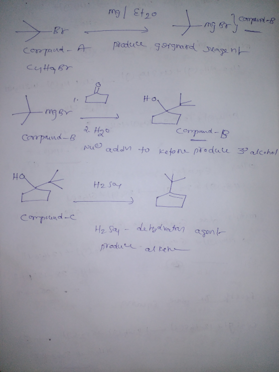 mg / Etro I compund B gery reagent produce gorgnard cospauda cu hab Ho L - - mgor compound-B 2 H20 compound-B to Ketone produ