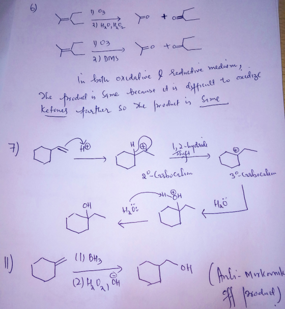 C ome to tot In both oxidative e reductive medum, The product is same because it is difficult to a Retines further so the pro