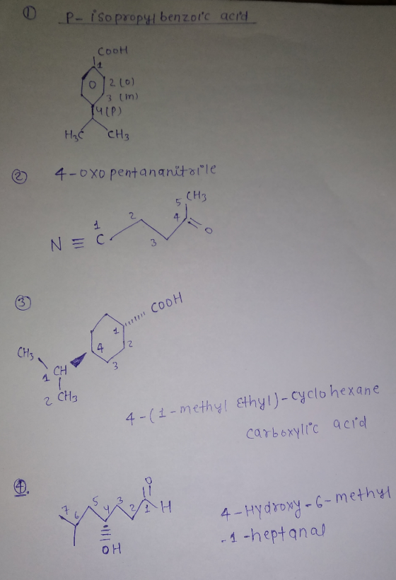 O p- isopropyl benzoic acid CooH 11 01220) 13 (m) TULP) H₂C CH₃ © 4-oxo pentananütoile SCH NE & ! COOH Z 14 12 2 CH3 4-(1-met