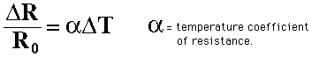AR -αΔΤ α-temperature coefficient of resistance.