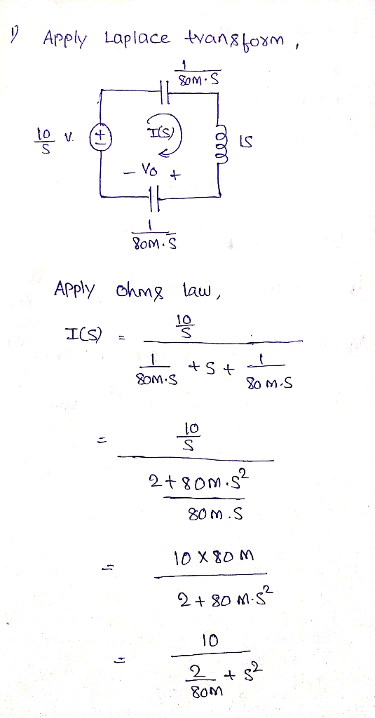 Arply Laplace Ivangboxm, Lom-S ts oM.S APply ohmg taw, 10 lo 2 2 2 2_ 8om