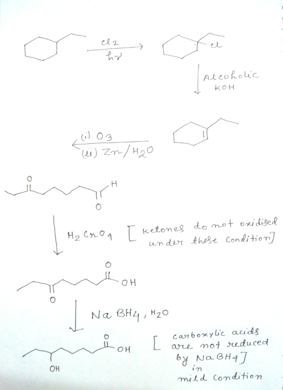 AlcoRolic KOH i) 03 ketoneg do mot oxidised undW1 he8e condition O H H2o aruL mot reduced OH mu人d. Condition