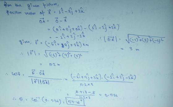 from the given picture, position vector of À ? - 2) + 2 h - Contoh + ou) - (19 - 29 +22) 1021 VEDA (2) F (-232 - 2 + 23 -2 gi