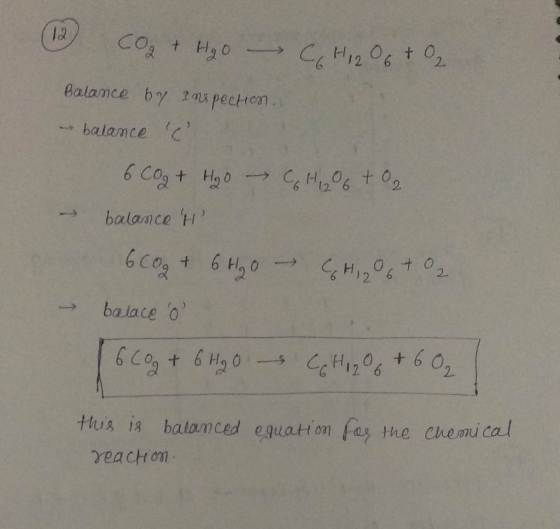 (12 balance c balace o tus is balamced eguation fas the chemu react on