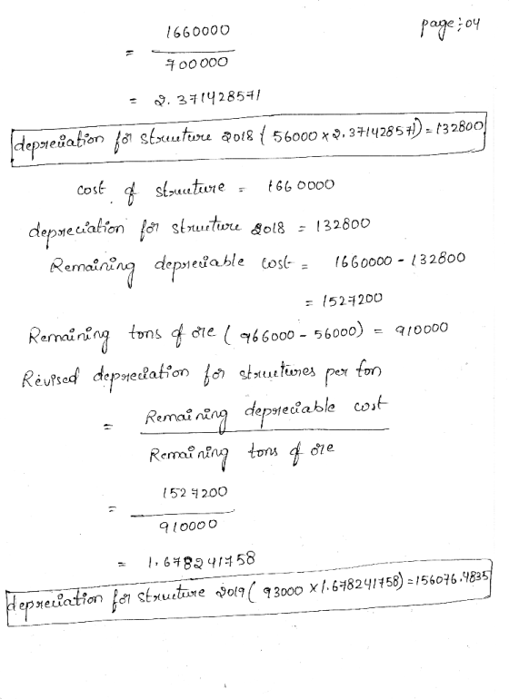 1660000 page:04 700000 = 2.371428571 depredation for structure 2018 ( 56000 *, 37142857) = 132800 Cost structure - 7660000 de
