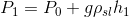 P_{1}=P_{0}+g\rho_{sl}h_{1}