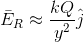 \bar{E}_{R}\approx \frac{kQ}{y^{2}}\hat{j}