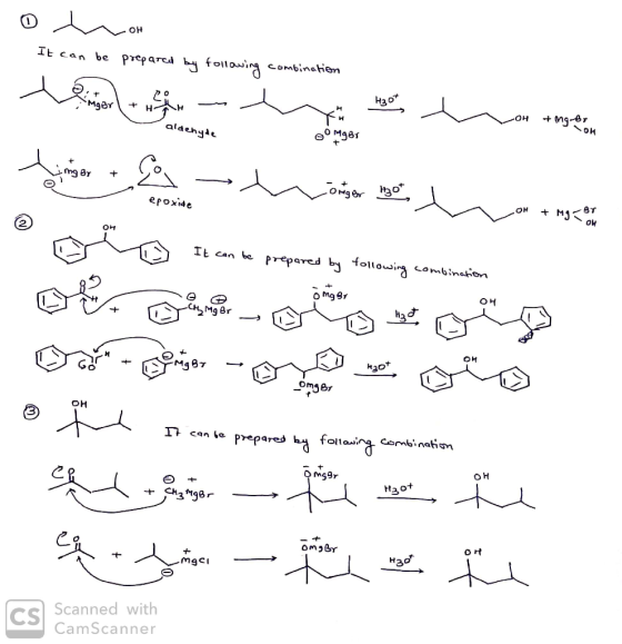 o h It can be ot prepared by following combination MgBr + HH > VOH + ng or to the figure out aldehyde OK oo Mgar throne on or