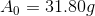 A_{0}= 31.80 g