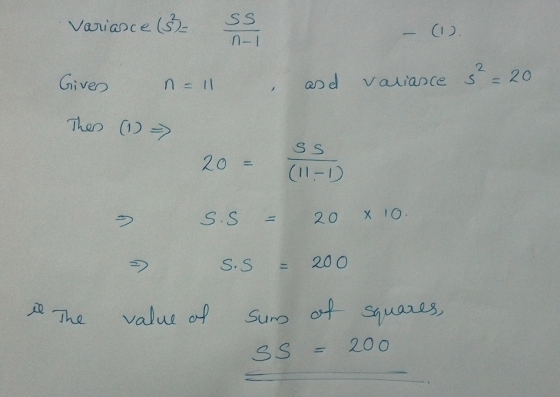 0-I 2 Giver) n=11 and vauance s 20 20 (I1-D う -S . S - 20 ΧΙΟ. S, Sニ200 SS = 2.00