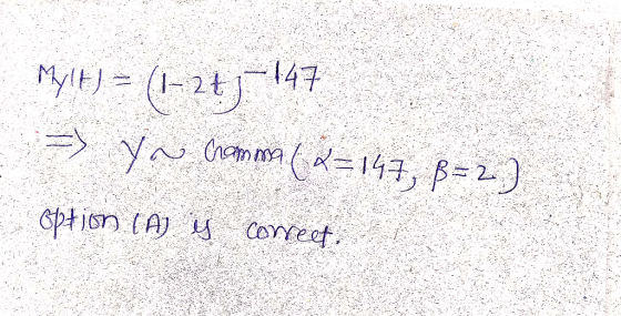 Myle) = (1+2+ j-147 =) Yo Chamma ( 2=147, B=2.) option (A) is correct. A