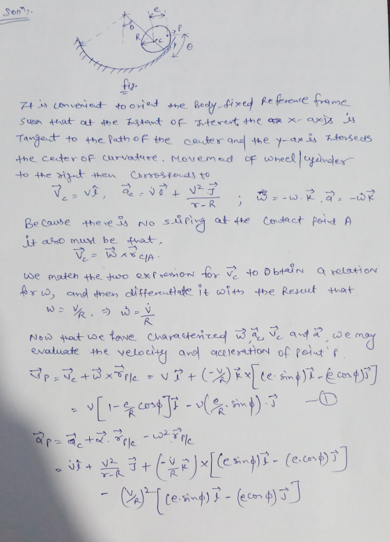 Solm. H is convenient to orient the Body fixed Reference frame such that at the Instant of Interest, the a xraxis is Tangent