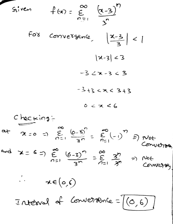 For convergence 18-31 <3 - 322-3<3 - 3+ 3caa 3+3 ocac6 Checking: o Lot at 2:0 - 10,e and t=63 , 16-3)? 1. x4(0,) and a=6=) at