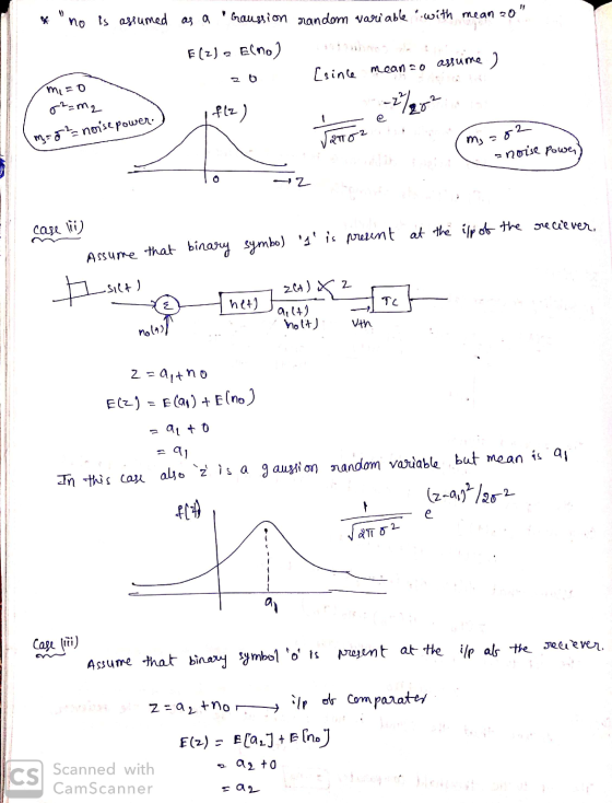 & no is assumed as a Gaussion random variable with mean 20 NEO E(z) , Elno) zo [since mean = o assume ) mio - 022m2 Liftz)
