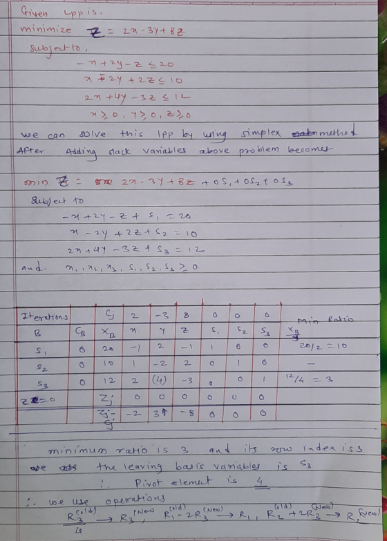 Given upp is, minimize 7 = 22-34+82 subject to - ntzy-z<20 31 +2y +225lo 271+6 -32 312 nyo, Y>, 0, 2) we can solve this lep b