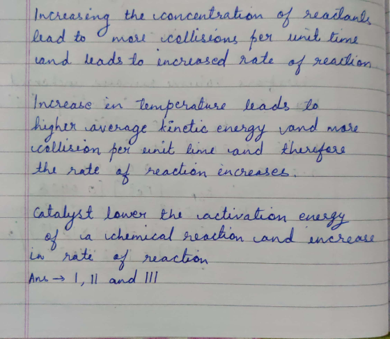 Iesasing the iconcentration of readlanls marl icollisions fer ud tims reasthion lead to and leads to neriased rate inerease i