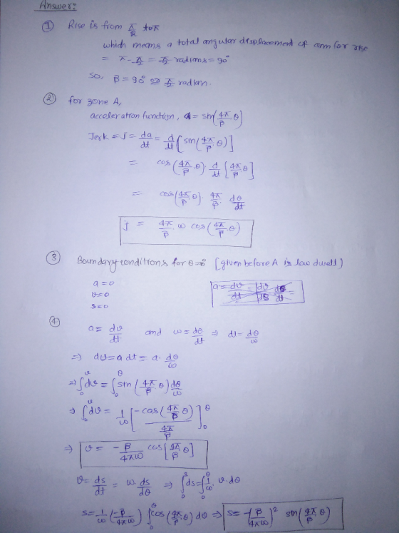 Answer Rise is from toR whidh meams a total angula dfsplacement of am for e B=98 03 radlam for g0ne A acceler atron funchon,