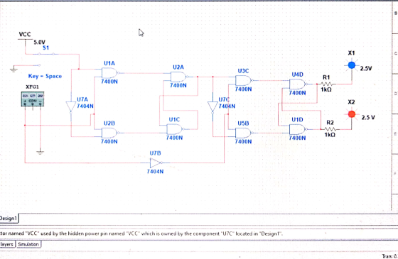 VCC 5.0V S1 U1A U2A 2.5V U3C 040 R1 Key - Space XFG1 7400N 7400N 7400N 1kn 7400N COM U7A 7404N 070 7404N U1C U2B USB R2 . 1k0