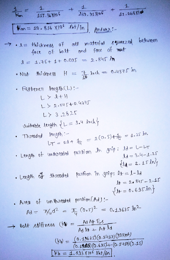 + home 1 155.36X106 29, 91X106 12.968 X1 of km = 10.856 8106 ebt/in between d- thickness of all material squeezed face of bol