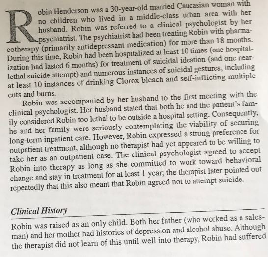 obin Henderson was a 30-year-old married Caucasian woman with no children who lived in a middle-class urban area with her hus