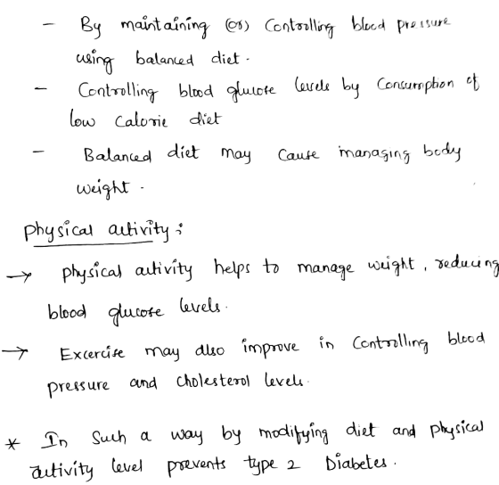 - - By maintaining (68) Controlling block pressure using balanced diet - Controlling blood glucose levels by Consumption of l