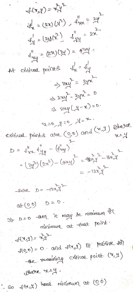 F = (2x) (42) SM = 24 11 - 2x Syy sty = (2402) ll (29) () 424 2-0,40 Yax, fa,y) = Ry my At exitical points Critical points ar