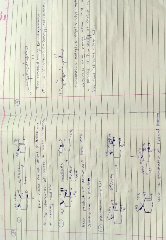 Hoge No. CH3 Hom no has th 4 Here Alkene forms without to Syn - eliminatich will occurs in of heating condition: Deuterium ac