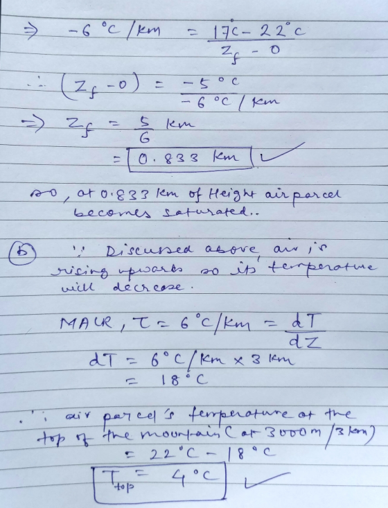 = -6 °C /km = 170-230 - ?f - 0 .. (ZA-O) = -5°C - - 6°C / kom -> zg = 5 km =10.833 km G so, ot 0.833 km of Height air parcel