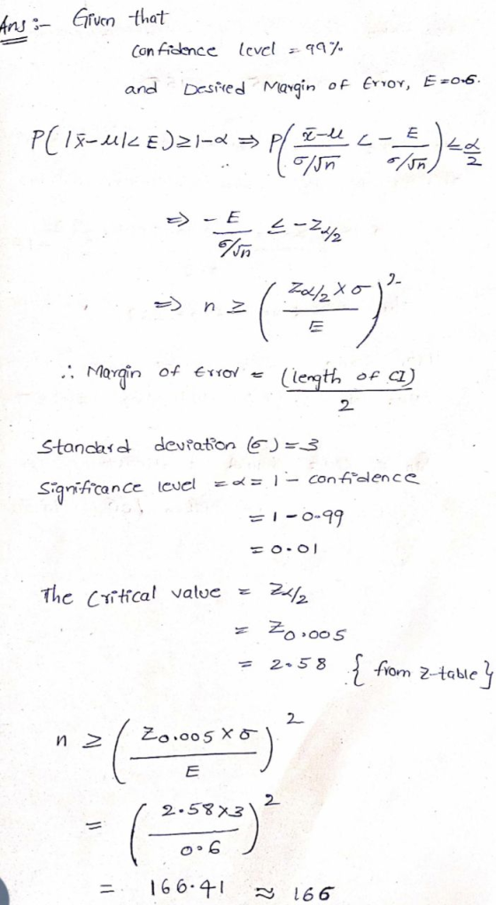 Ans Grun that Con ficknce levcl 7 and Desired Mavqin of ErrOY, Eo-6. r PC 15-u1E)2- -u Zol/2xo nz Margin of ETOY length of CI