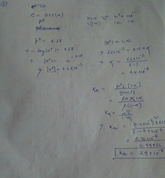* = 0.13(M) tall но c(16) и о caca 6 - 4.18 - log (4t - 4.18 7 (48)= 10 - 4.18 -5 Hlaca > 6.6x10s - 0.15 xq 8 = 6.6x103 = 4.4