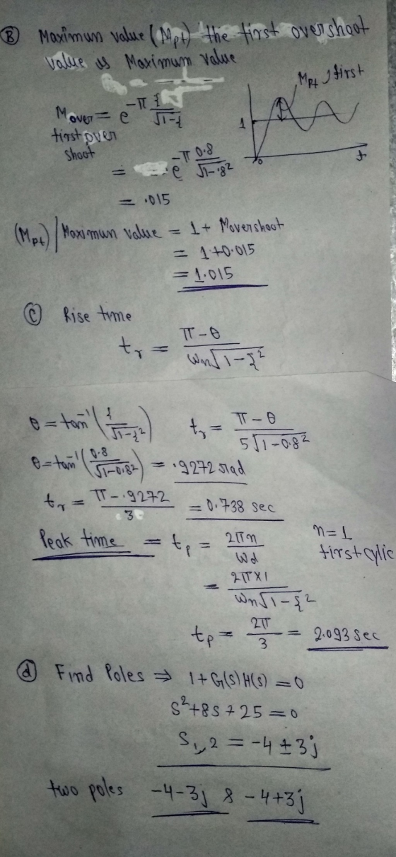® Maximum value (Met) the first over shoot value is Maximum value , Mpy I first -T? Mover-e TT- tirst over shoot = 1015 Mox