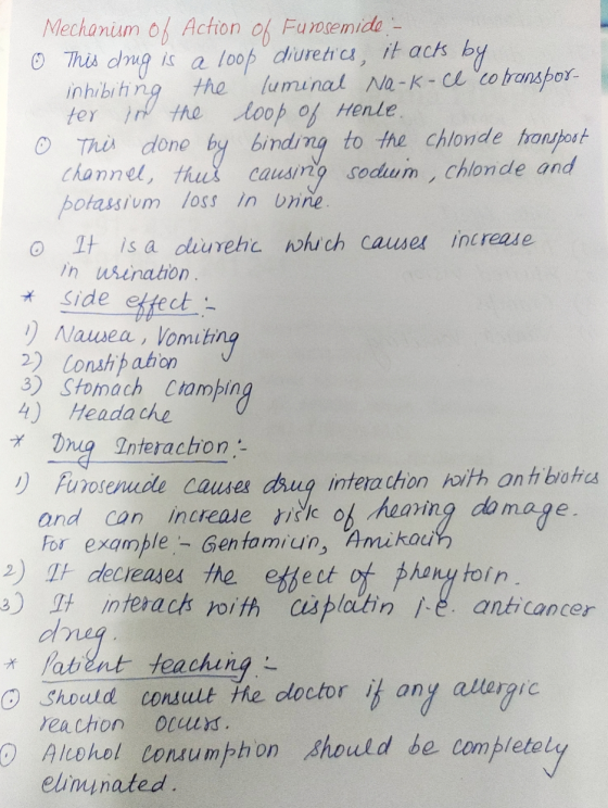 Mechanism of Action of Furosemide - ☺ This drug is a loop diuretics, it acts by inhibiting the luminal Na-k-ce co transpor- t