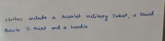 Jacket, a David clothes Bowie include T-shirt a scarlet military and a hoodie
